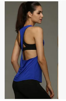 Women Fitness Jogging Sporty Stretchable Sleeveless Tank Top Breathable Quick Dry Yoga Back See Through Activewear