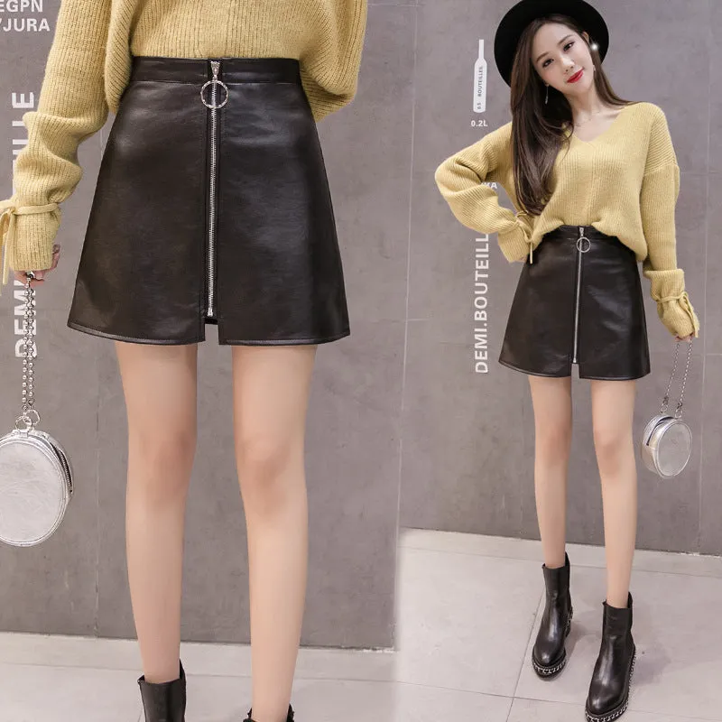 Women Korean High Waist Hip Flattering Skirt A-Line INS Popular Skirt