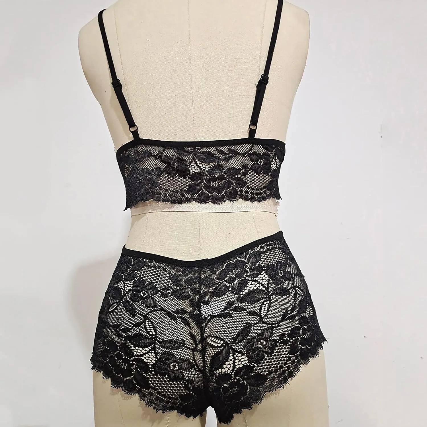 Women Plus Size Lingerie Corset Lace Floral Bralette Bra Two Piece Underwear Plus Size Nursing Nightgowns