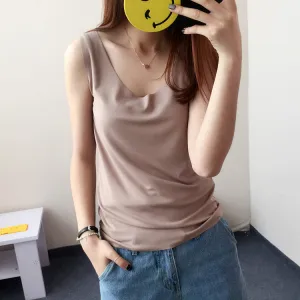 Women Strap Tank Top Korean Round-Neck Sleeveless Tank Top