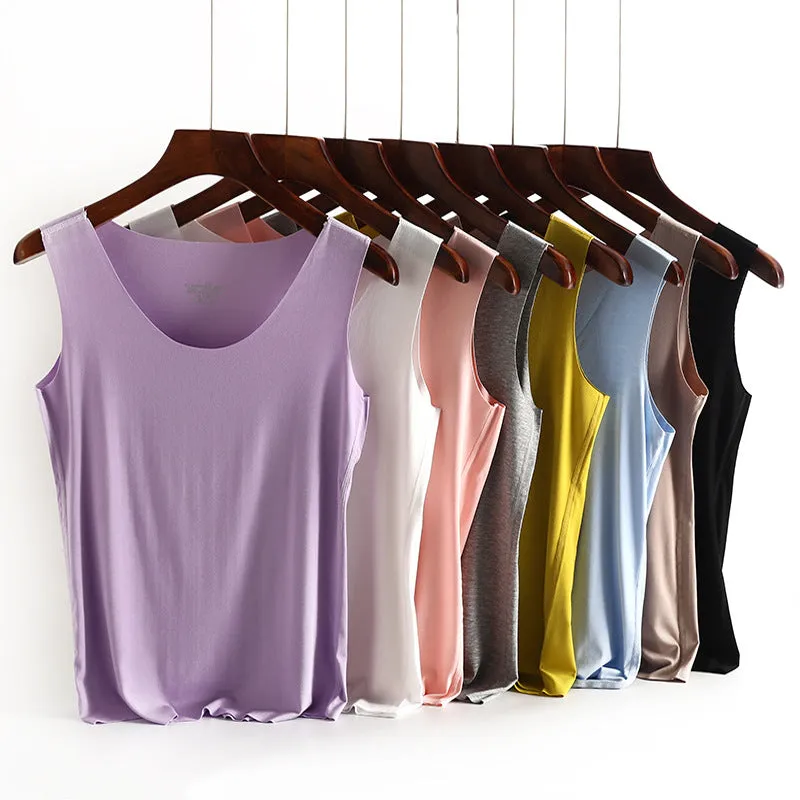 Women Strap Tank Top Korean Round-Neck Sleeveless Tank Top