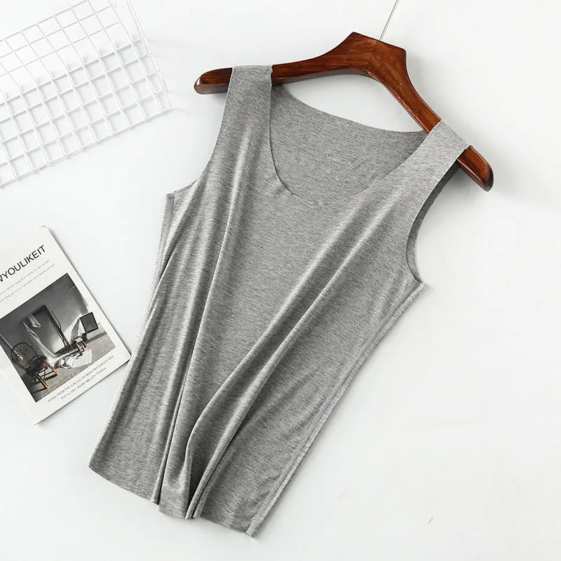 Women Strap Tank Top Korean Round-Neck Sleeveless Tank Top