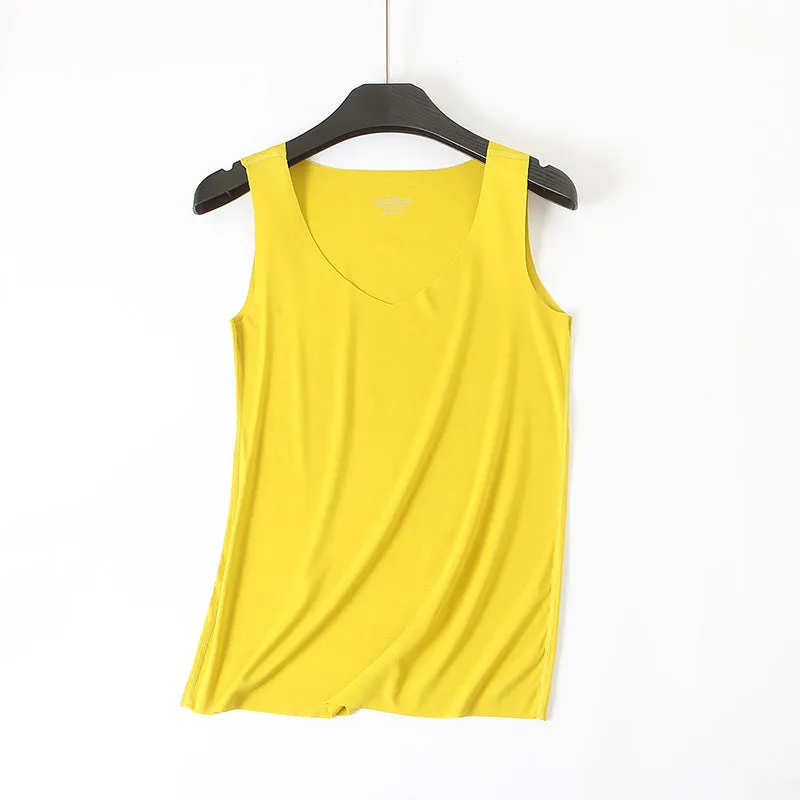 Women Strap Tank Top Korean Round-Neck Sleeveless Tank Top