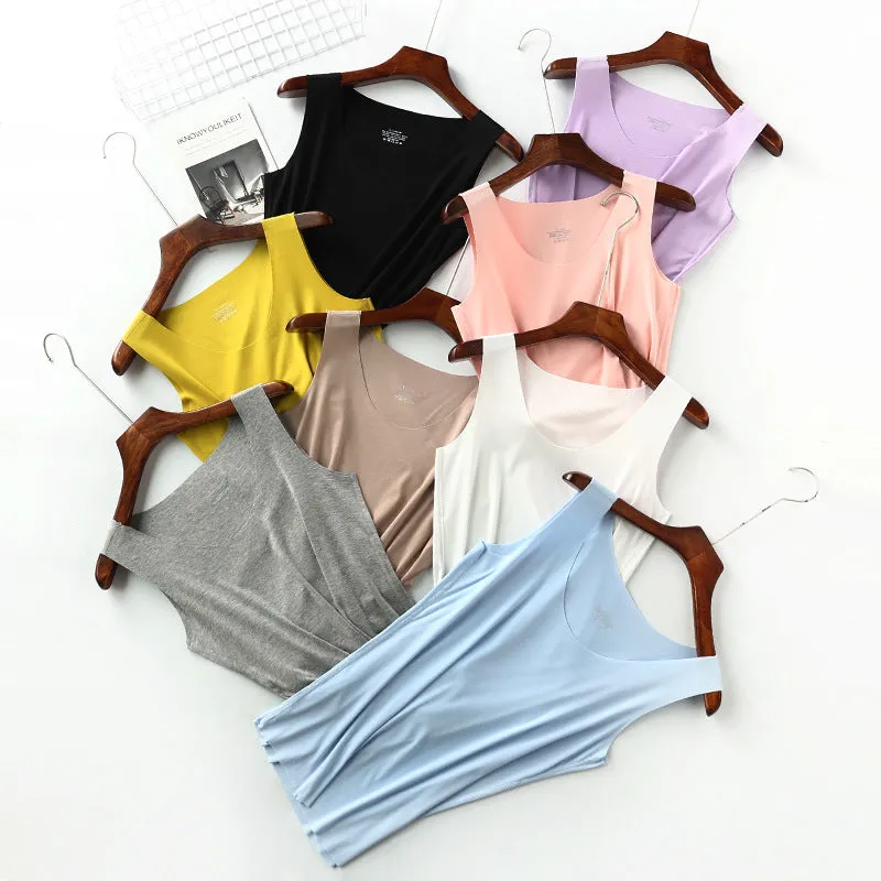 Women Strap Tank Top Korean Round-Neck Sleeveless Tank Top