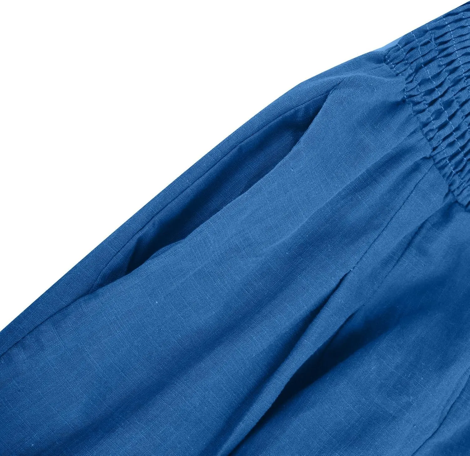 Women Summer High Waisted Cotton Linen Palazzo Pants Casual Loose Wide Leg Long Lounge Pant Trousers with Pockets