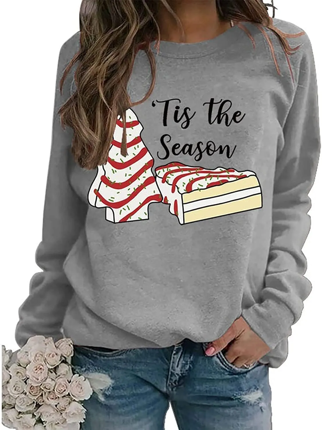Women TitleTis The Season Christmas Tree Sweatshirt Sandwich Shirt