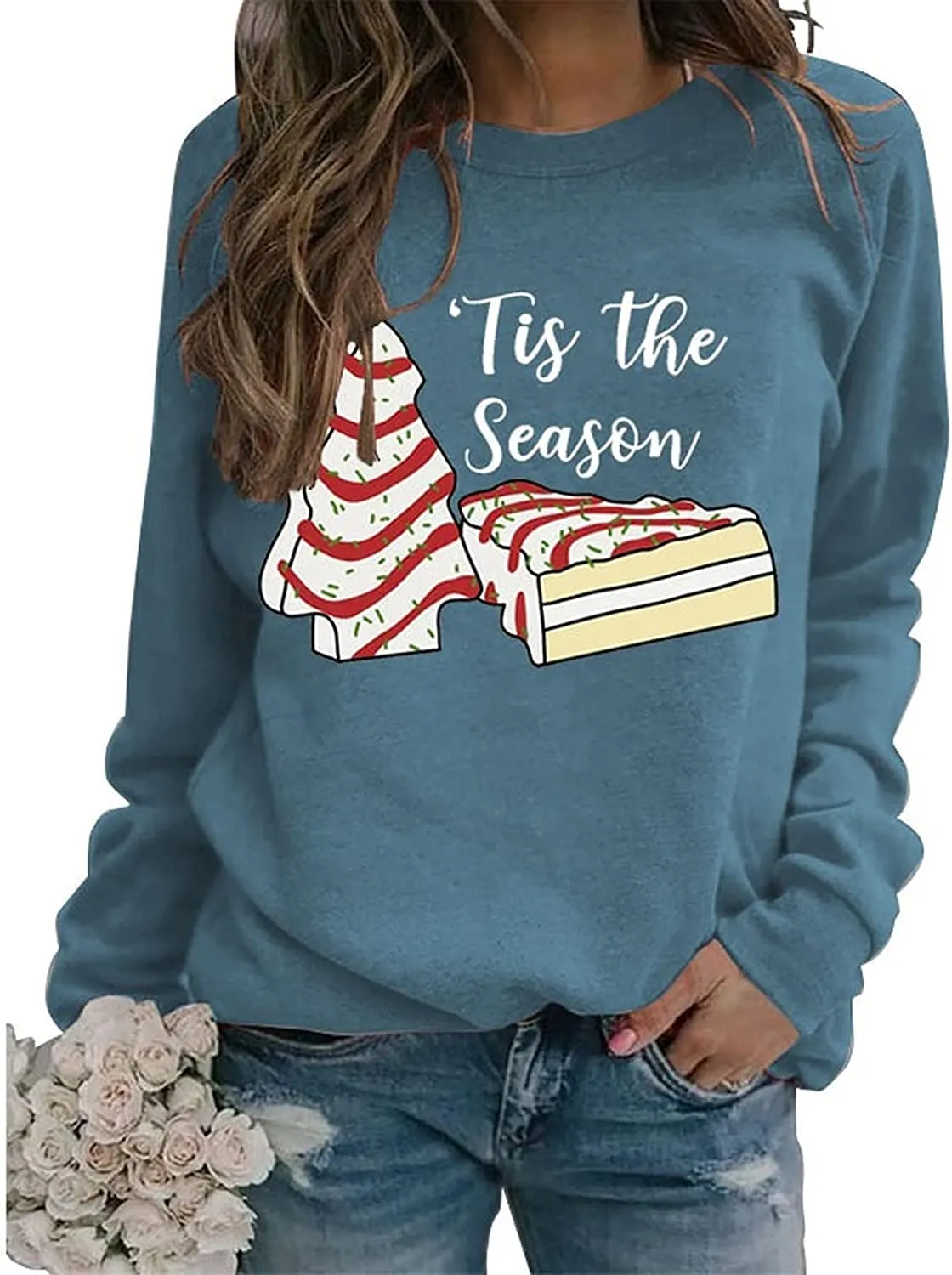 Women TitleTis The Season Christmas Tree Sweatshirt Sandwich Shirt