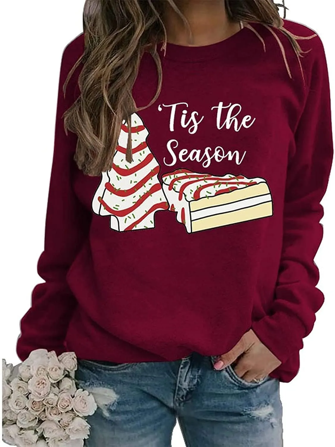 Women TitleTis The Season Christmas Tree Sweatshirt Sandwich Shirt
