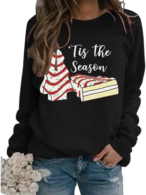 Women TitleTis The Season Christmas Tree Sweatshirt Sandwich Shirt