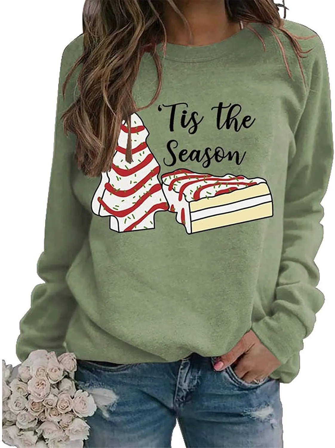 Women TitleTis The Season Christmas Tree Sweatshirt Sandwich Shirt