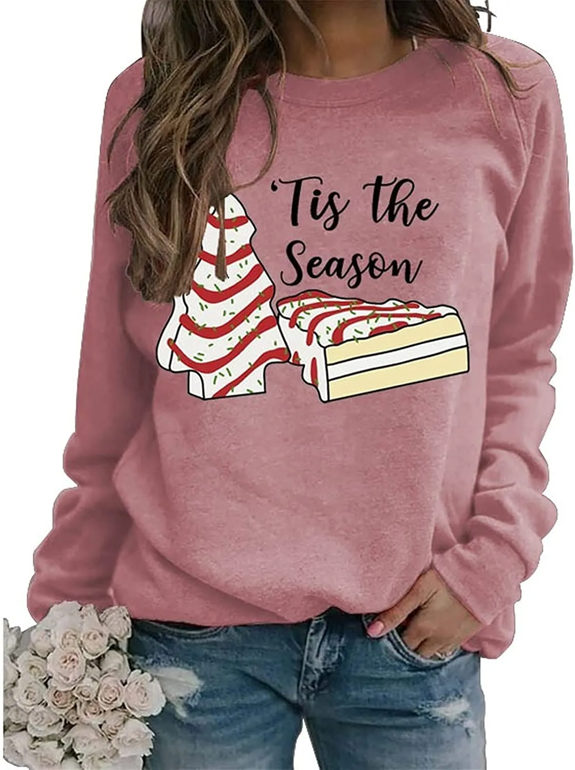 Women TitleTis The Season Christmas Tree Sweatshirt Sandwich Shirt