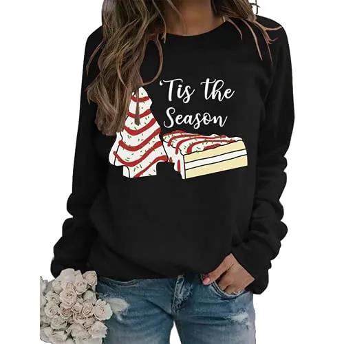 Women TitleTis The Season Christmas Tree Sweatshirt Sandwich Shirt