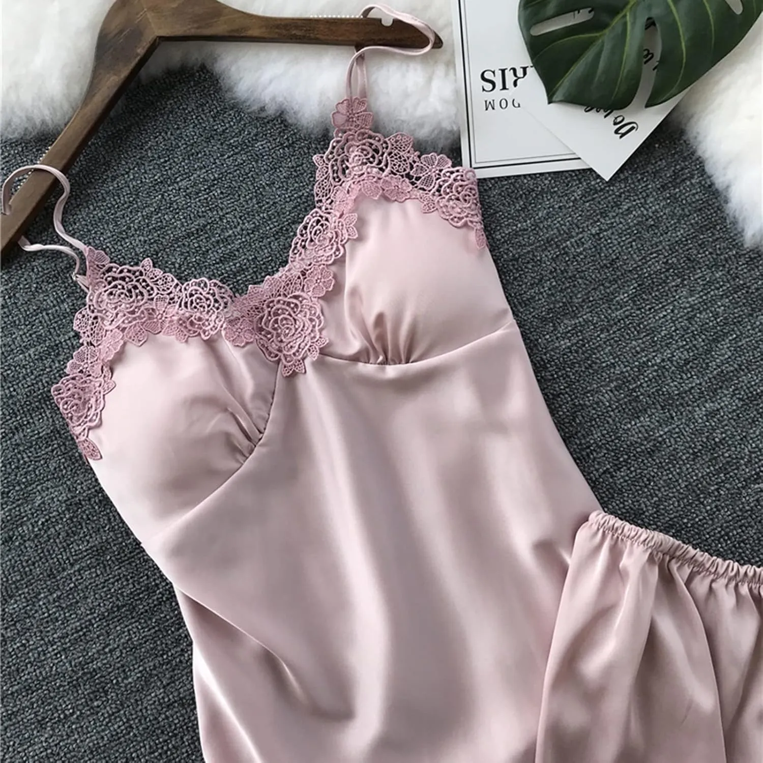 Womens 2 Piece Satin Pajamas Set Short Top Cami Shorts Sleepwear Lounge Set Loose And Comfortable Sleepwear Sets