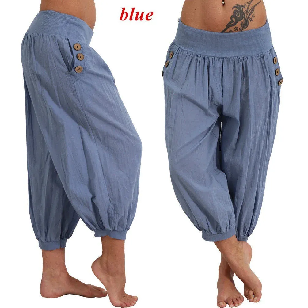 Women's 3/4 Fashion Designer 5XL Lantern Loose Pants (Plus Size)