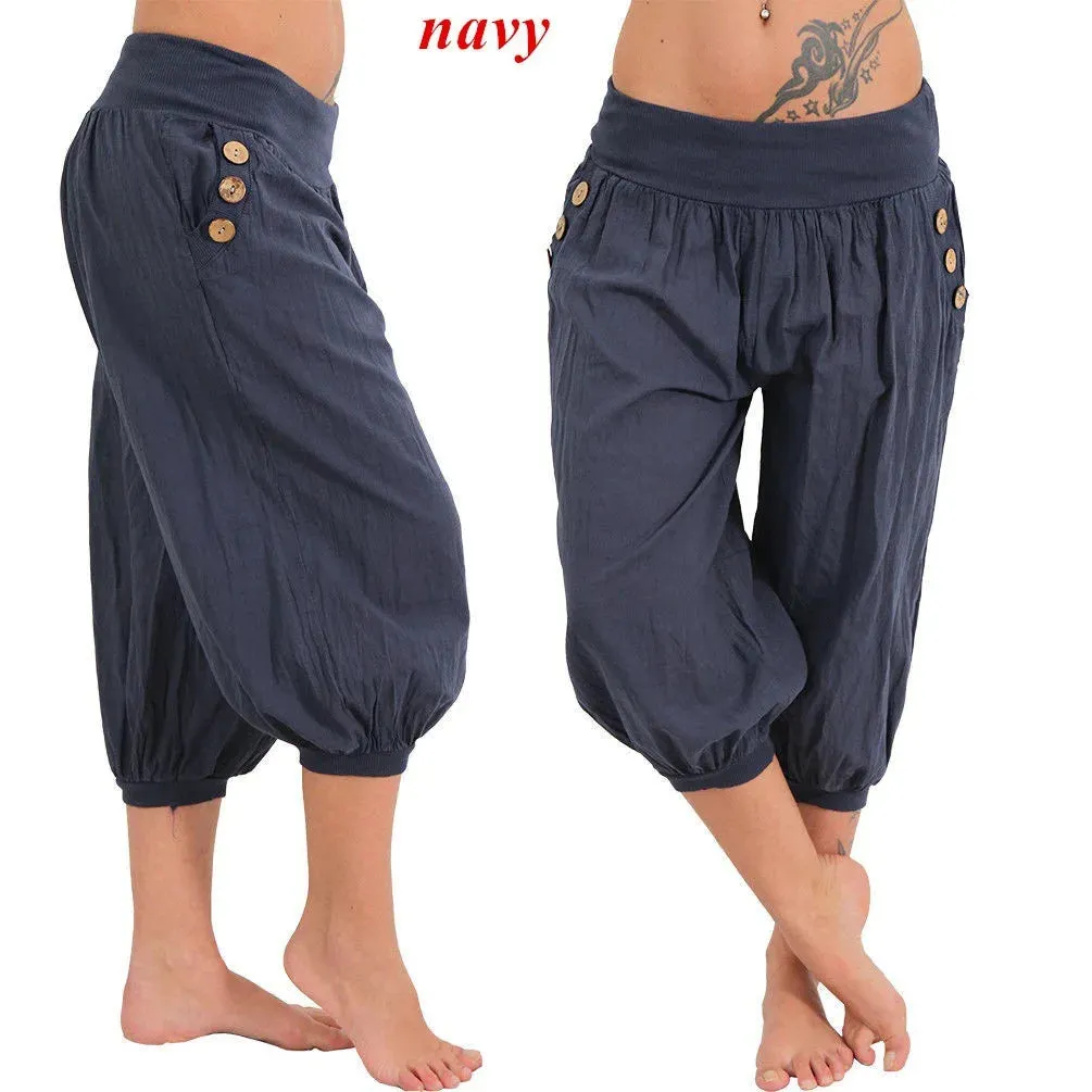 Women's 3/4 Fashion Designer 5XL Lantern Loose Pants (Plus Size)