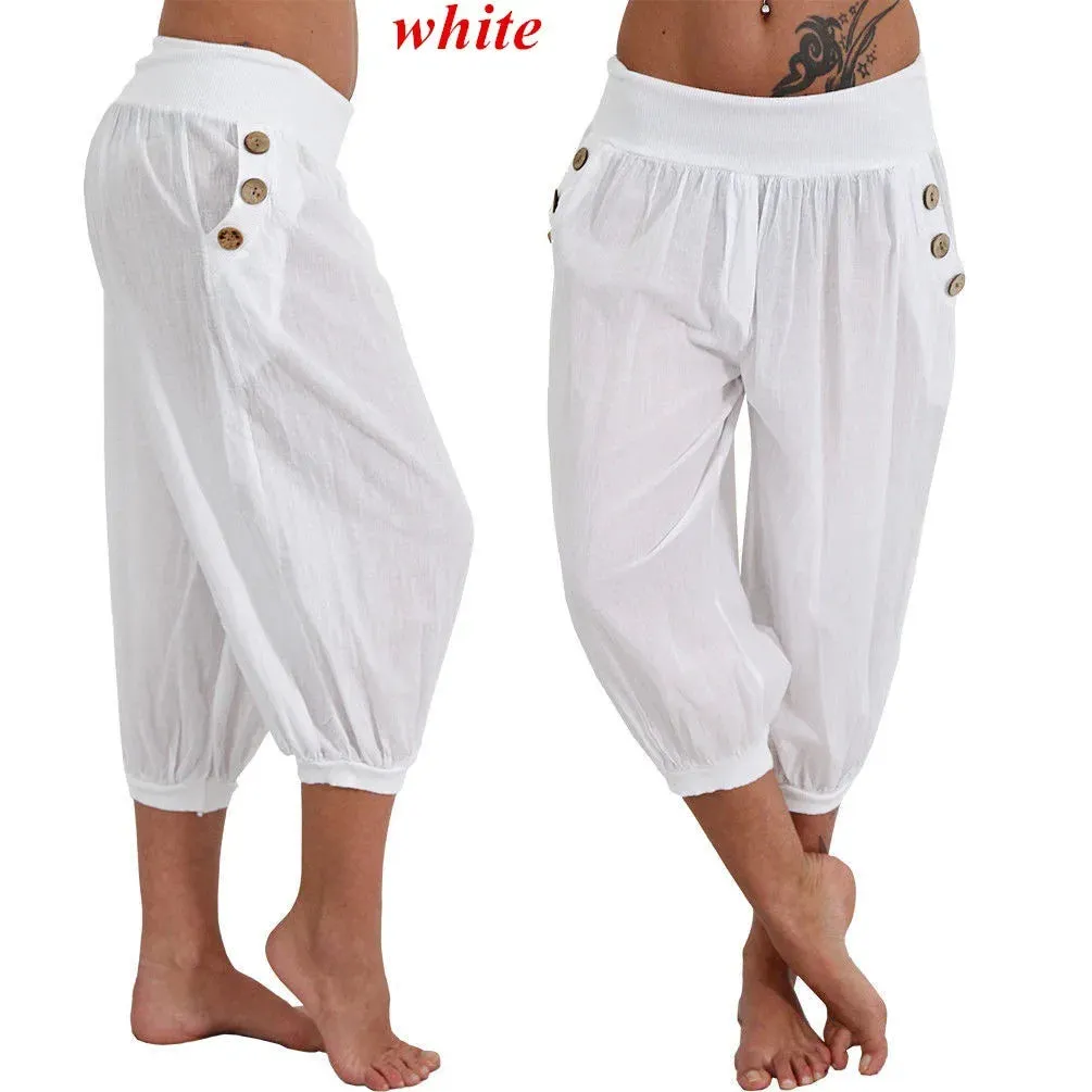 Women's 3/4 Fashion Designer 5XL Lantern Loose Pants (Plus Size)