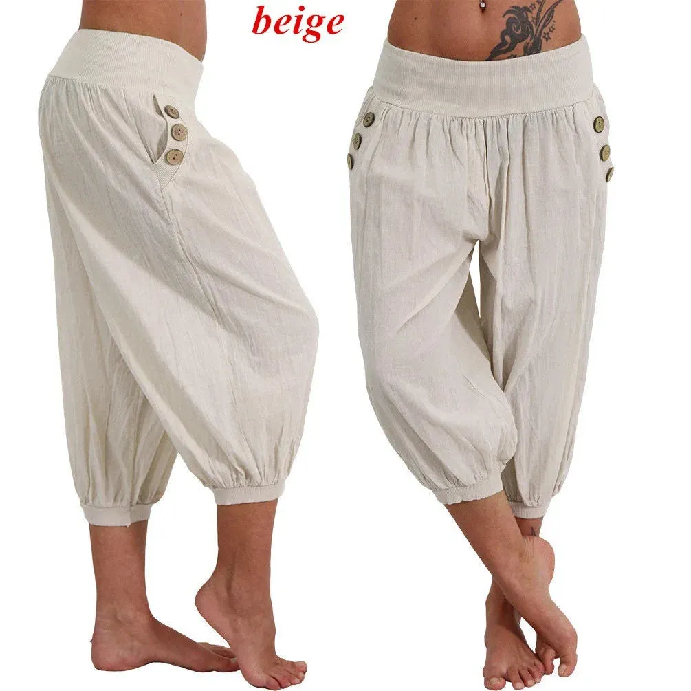 Women's 3/4 Fashion Designer 5XL Lantern Loose Pants (Plus Size)