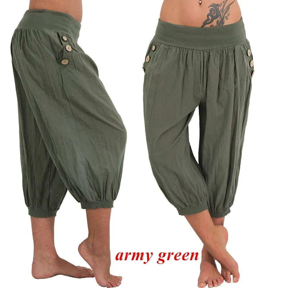 Women's 3/4 Fashion Designer 5XL Lantern Loose Pants (Plus Size)