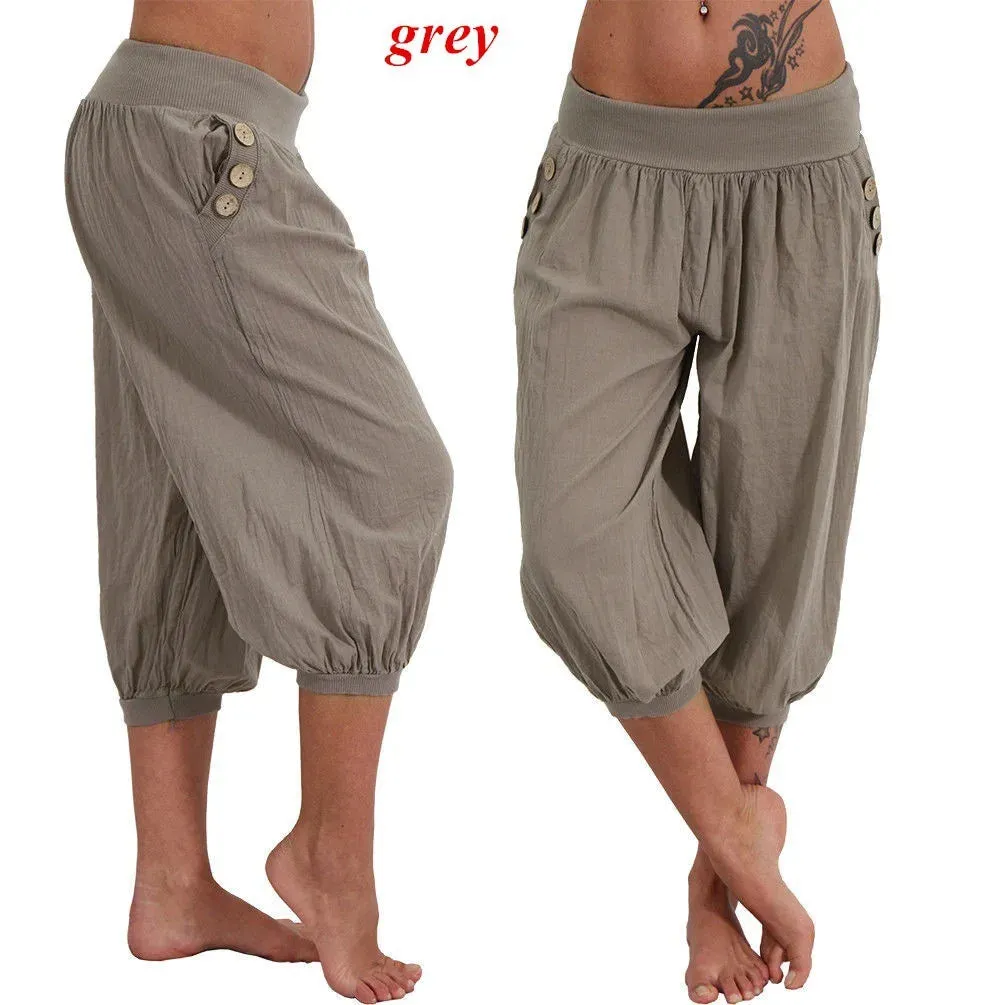 Women's 3/4 Fashion Designer 5XL Lantern Loose Pants (Plus Size)