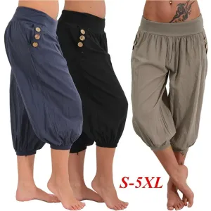 Women's 3/4 Fashion Designer 5XL Lantern Loose Pants (Plus Size)