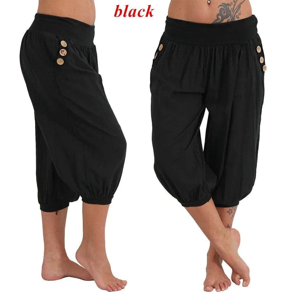 Women's 3/4 Fashion Designer 5XL Lantern Loose Pants (Plus Size)