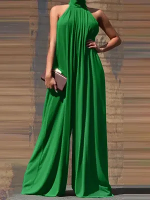Women's 5XL Fashion Designer Wide Leg Rompers Jumpsuits (Plus Size)