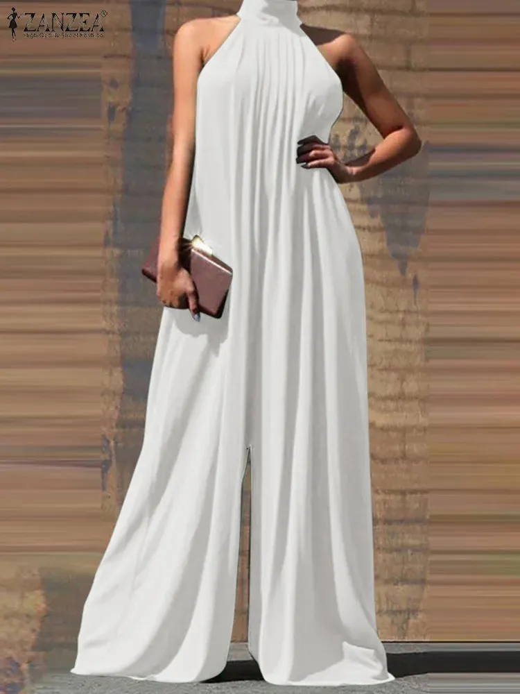 Women's 5XL Fashion Designer Wide Leg Rompers Jumpsuits (Plus Size)