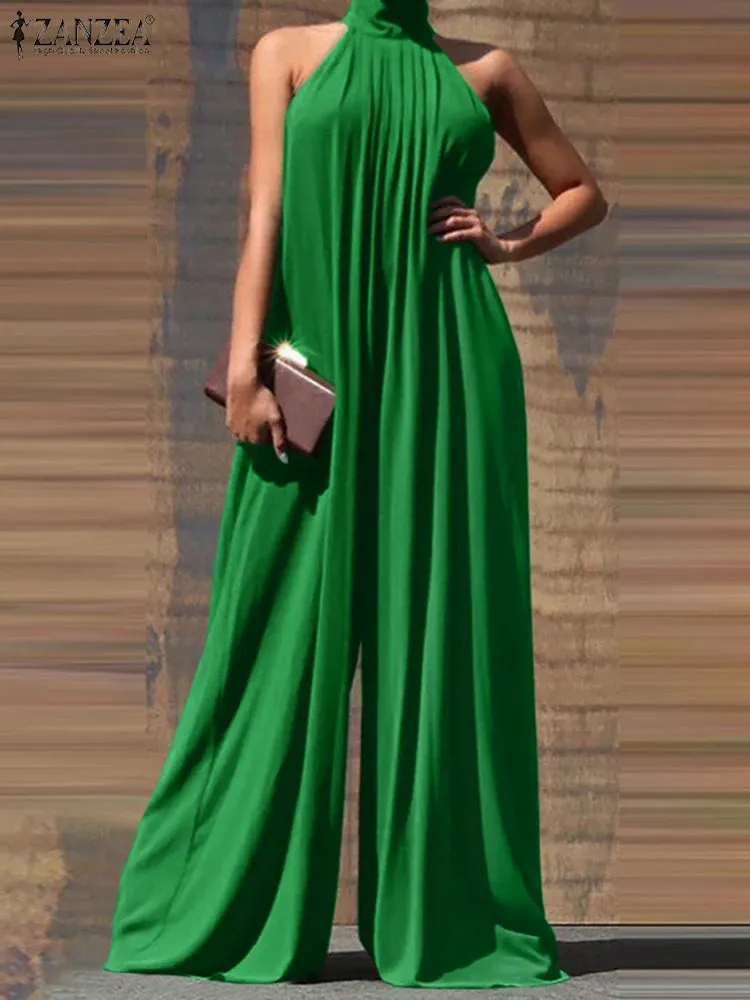 Women's 5XL Fashion Designer Wide Leg Rompers Jumpsuits (Plus Size)