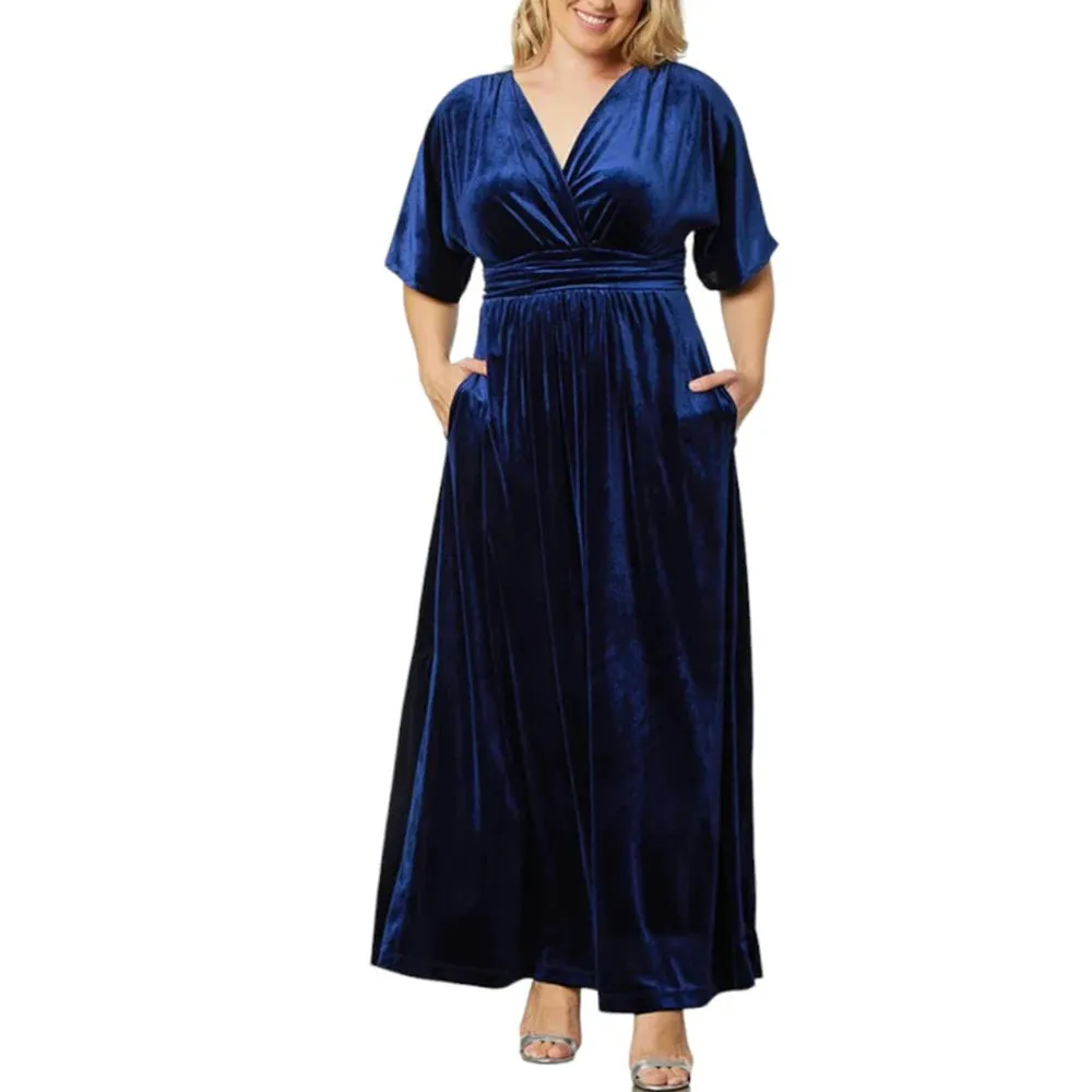 Women's 5XL Splits Fashion Designer High Waist Long Dresses (Plus Size)