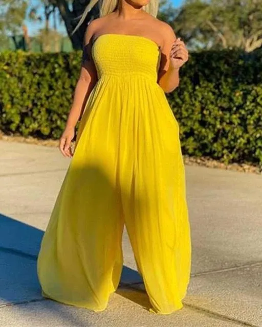 Women's 5XL Wide Leg Fashion Designer Rompers Jumpsuits (Plus Size)