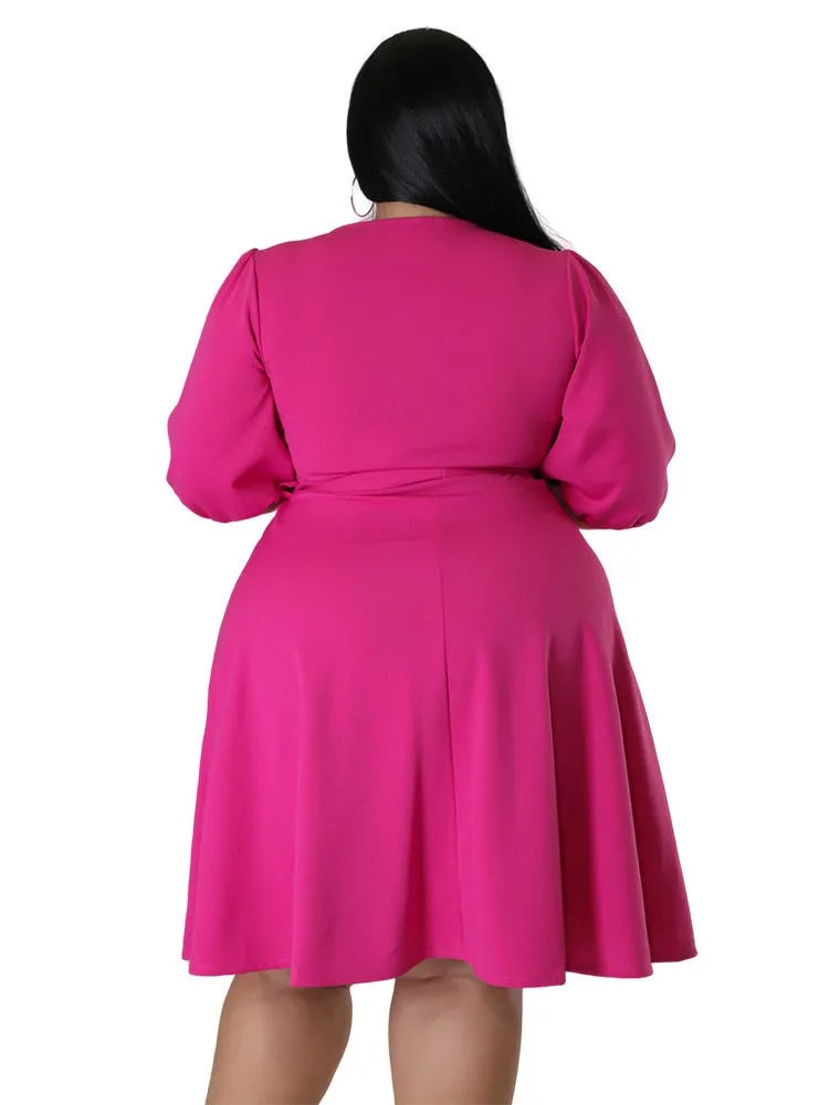 Women's A-Line Wrap Fashion Designer 5XL Short Dresses (Plus Size)