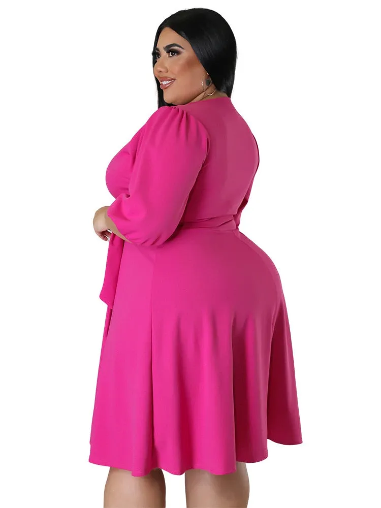 Women's A-Line Wrap Fashion Designer 5XL Short Dresses (Plus Size)