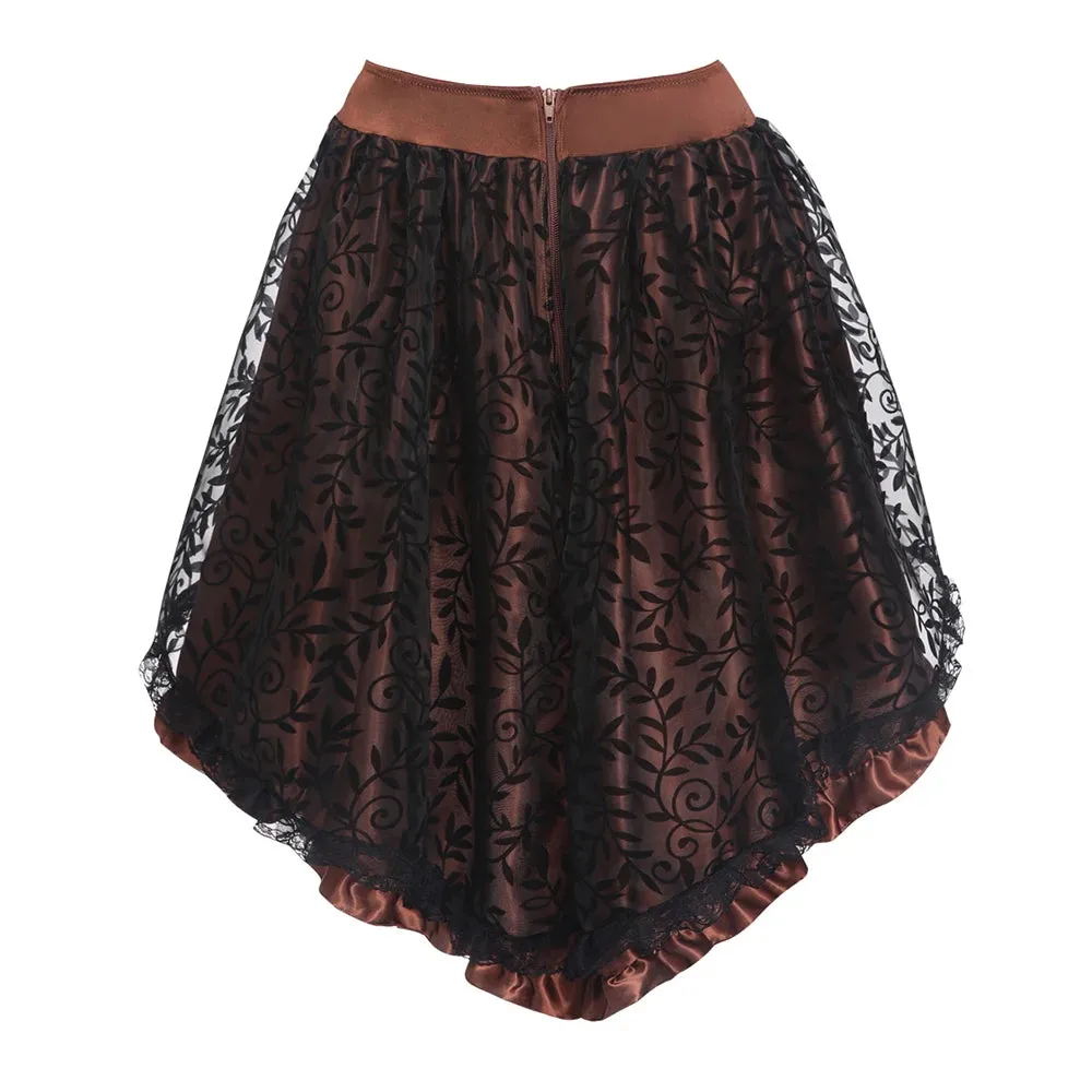 Women's Asymmetrical Fashion 6XL Designer Corset Lace Skirts (Plus Size)