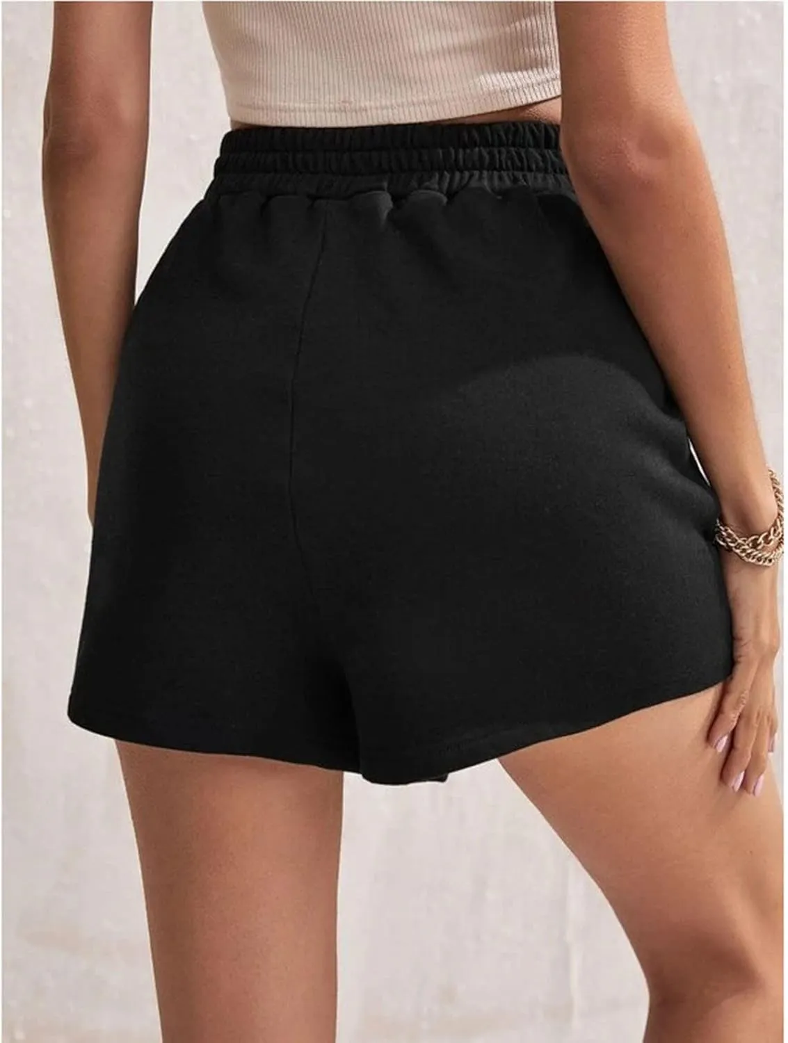 Women's Athletic Fit Terry Shorts Loose Comfy Yoga Jogger Sweat Cotton Shorts Pant High Waist Running Lounge Shorts