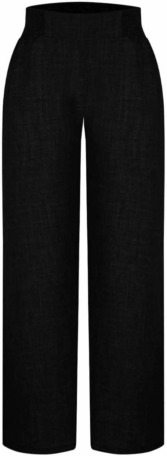 Womens Beach Pant Lightweight Soft Wide Leg Smart Trousers Lounge Trendy Straight Leg Pull on Palazzo Pant