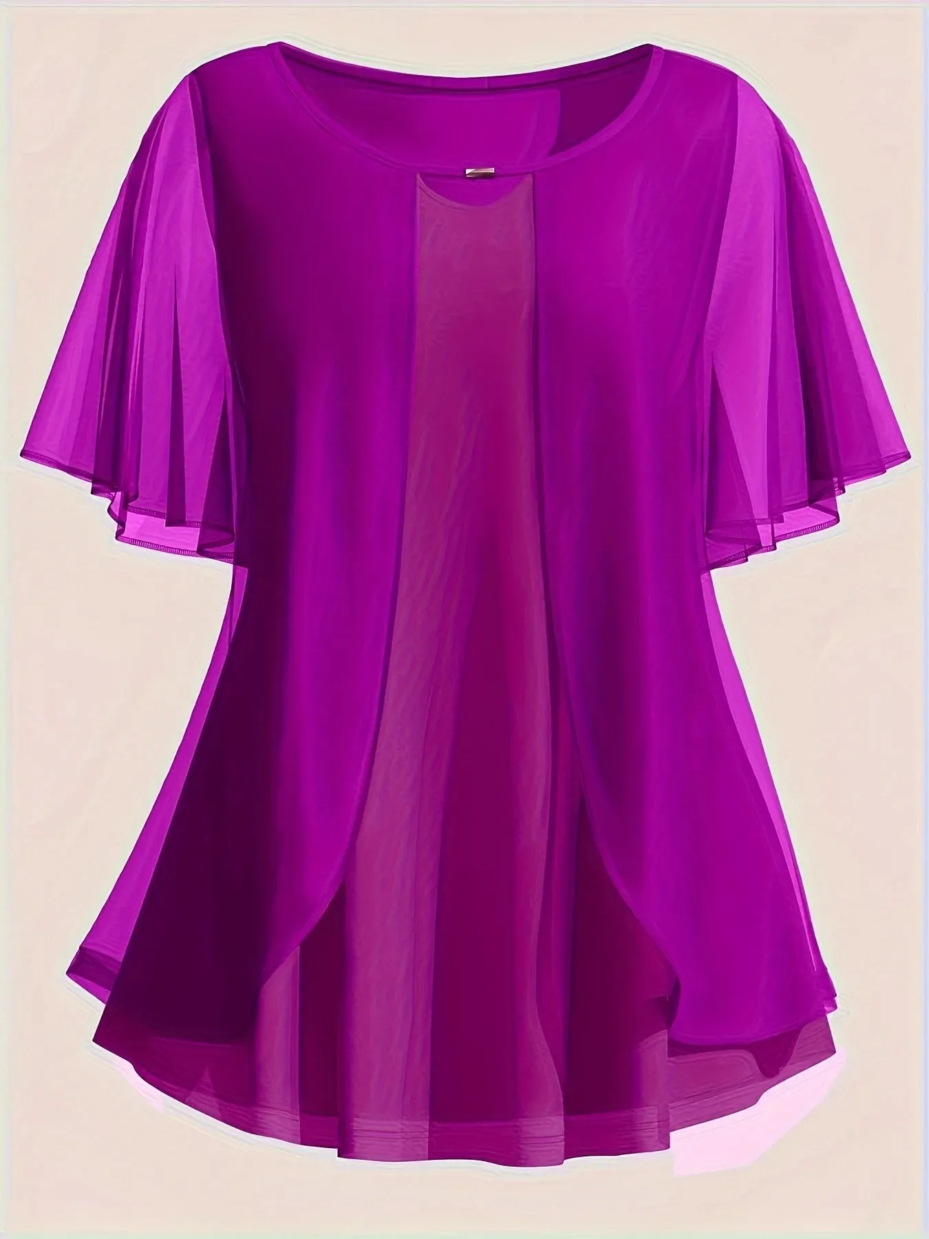 Women's Blouses 5XL Chiffon Layered Fashion Designer T-Shirts (Plus Size)