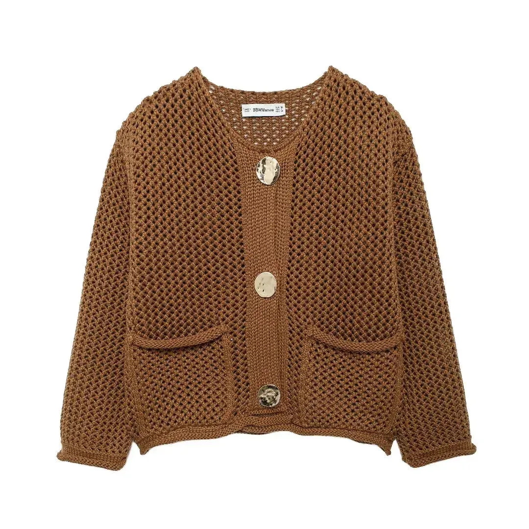 Women's Button Up Loose Knitted Fashion Designer Cardigans