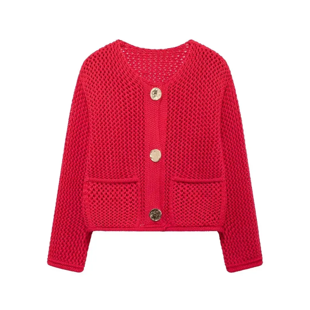 Women's Button Up Loose Knitted Fashion Designer Cardigans