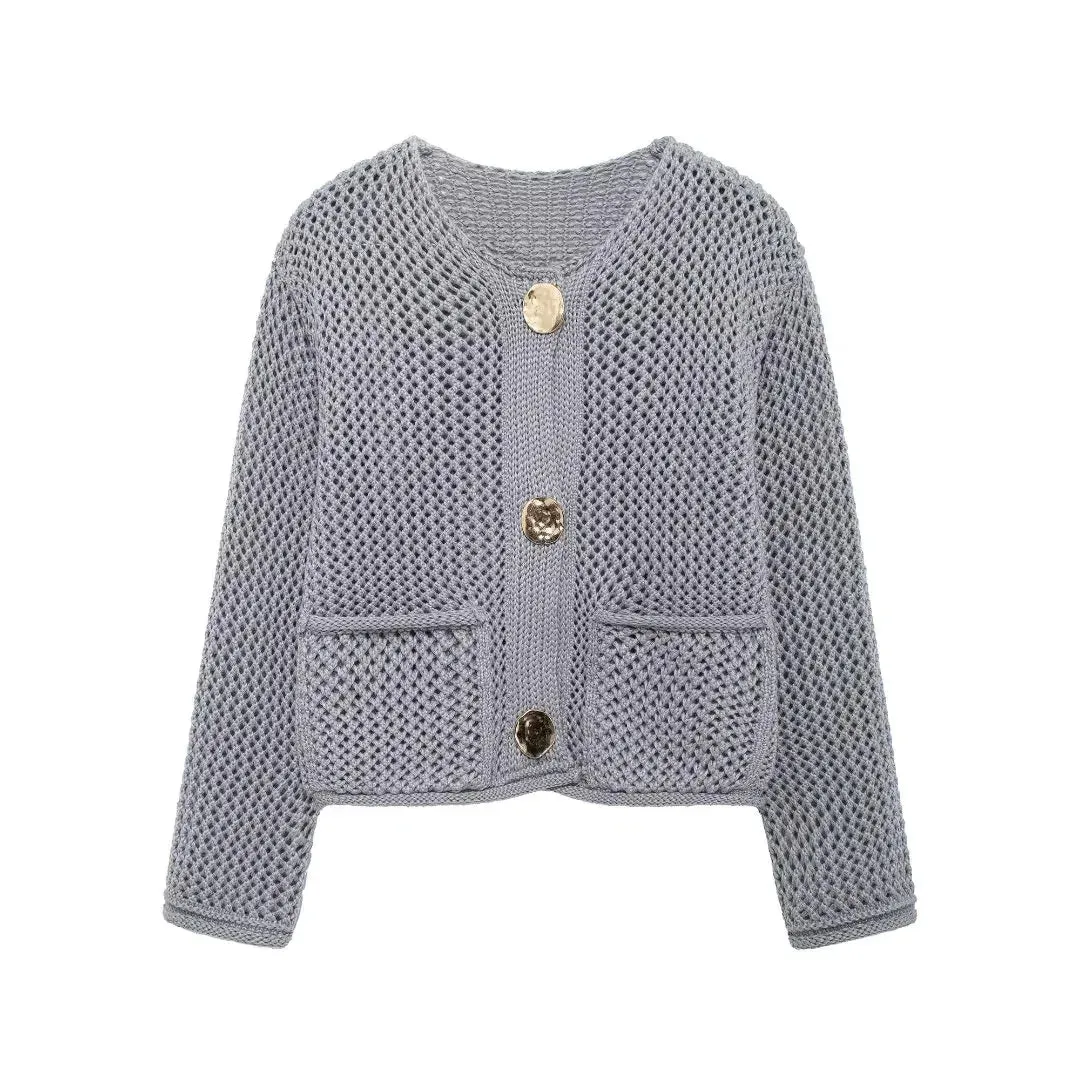 Women's Button Up Loose Knitted Fashion Designer Cardigans