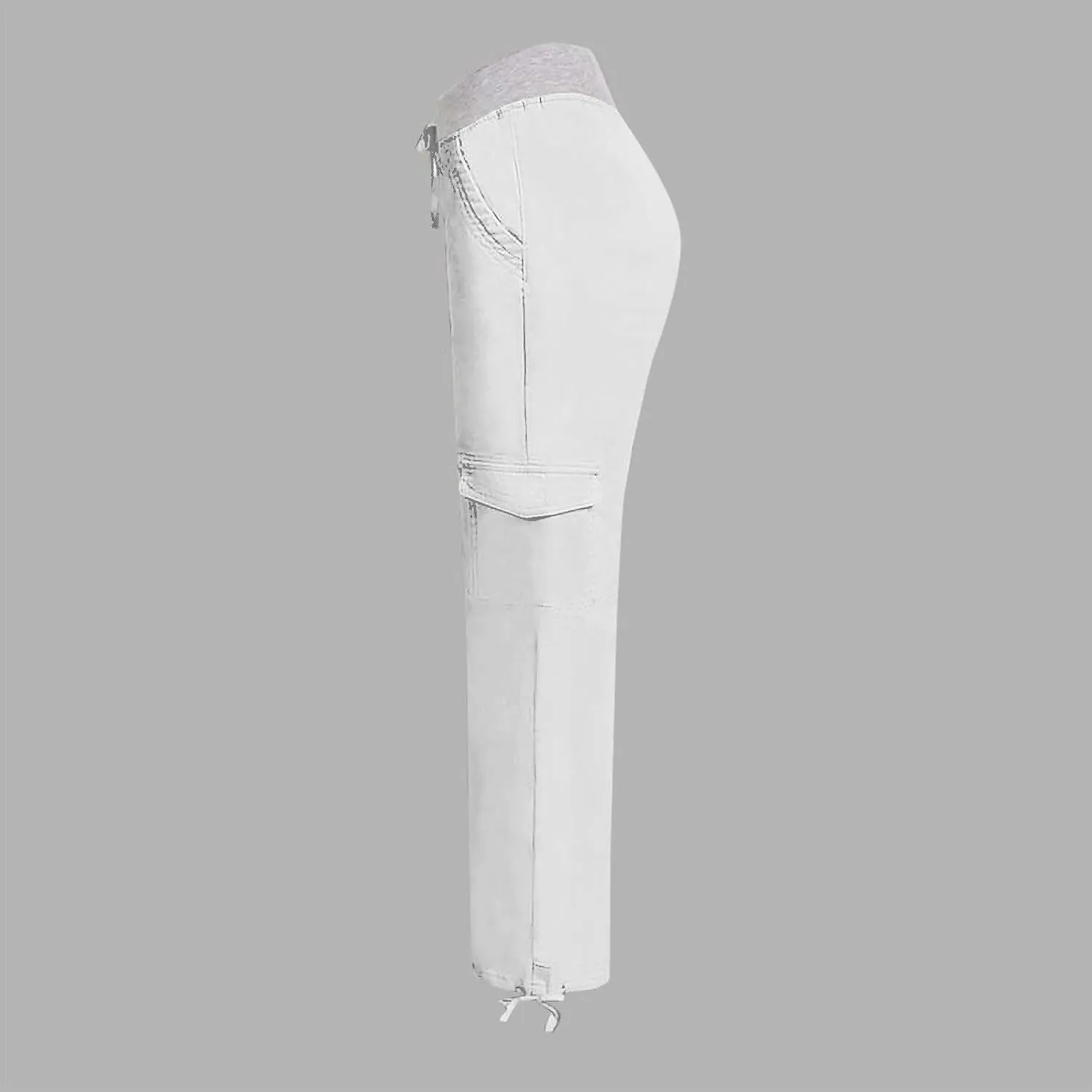 Women's Cargo Pants Soft Lightweight Elastic Waist with Pockets Trousers Athletic Hiking Straight Leg Sweatpants