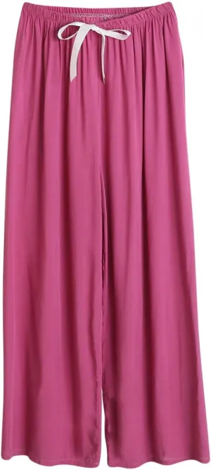 Women's Casual Loose Wide Leg Pants Elastic High Waisted Lounge Pajama Flowy Pants Athletic Beach Lounge Sweatpants