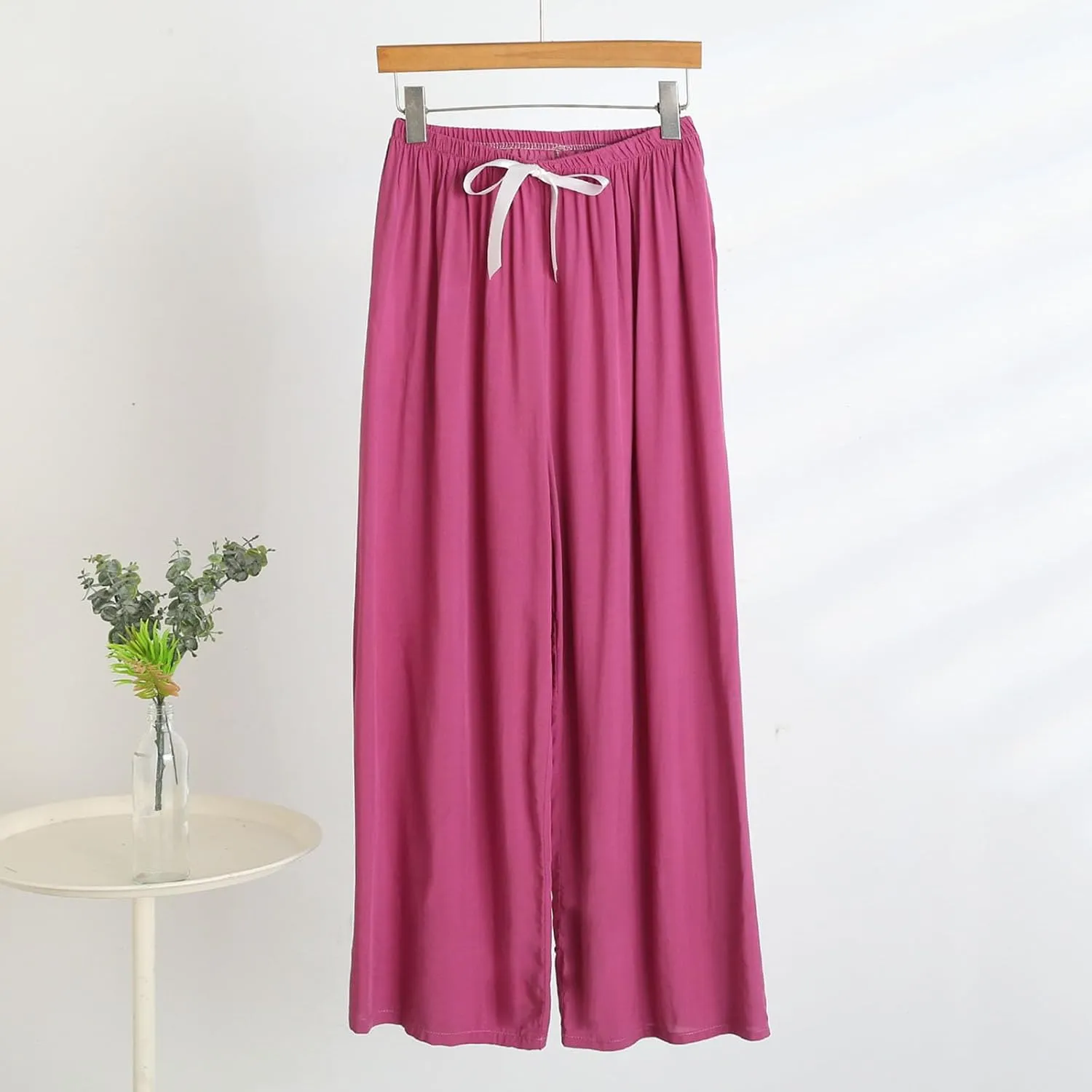 Women's Casual Loose Wide Leg Pants Elastic High Waisted Lounge Pajama Flowy Pants Athletic Beach Lounge Sweatpants