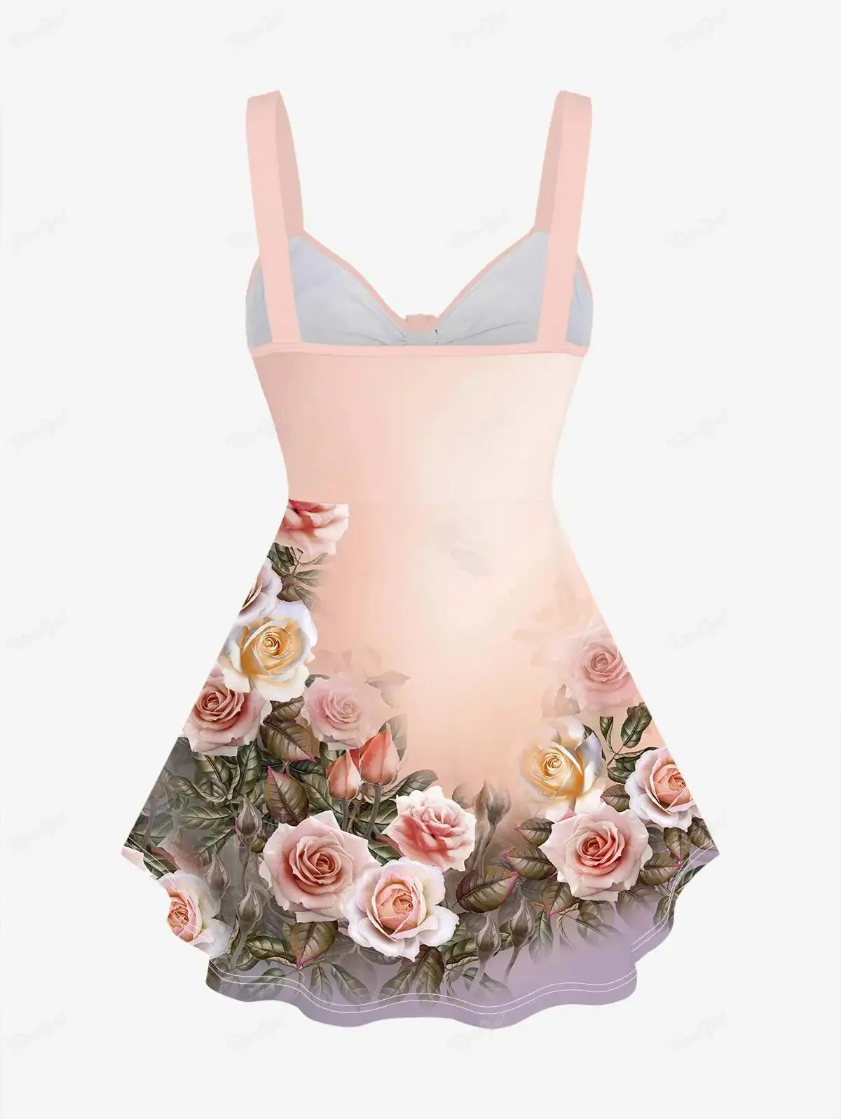 Women's Chiffon Fashion Designer 6XL Floral Tops Singlets (Plus Size)
