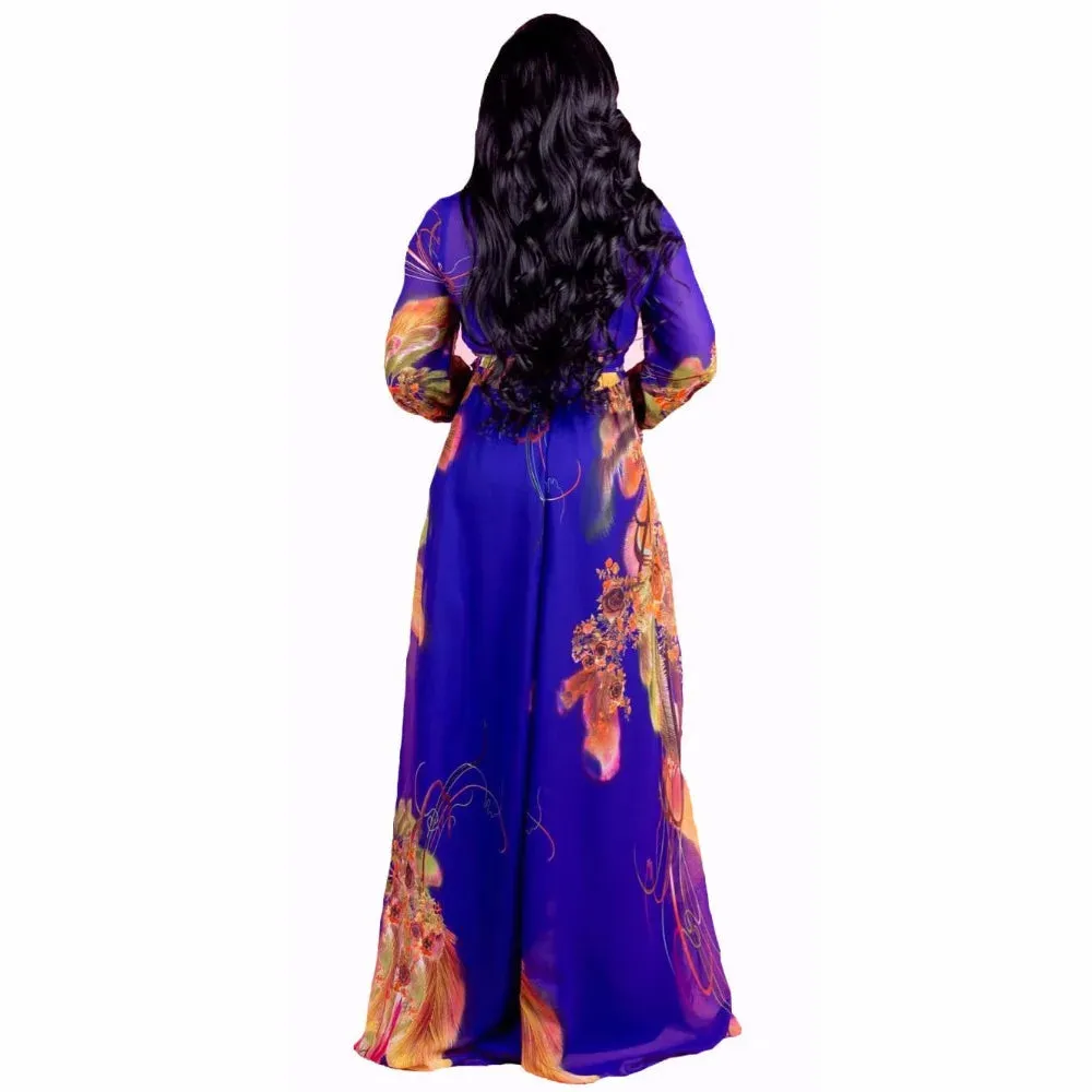 Women's Chiffon Loose 5XL Fashion Designer Long Dresses (Plus Size)