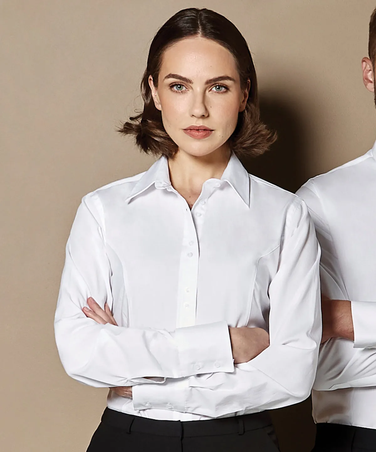 Womens city business blouse long sleeve | Black
