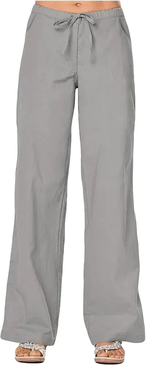 Women's Cotton Linen Pants,Summer Wide Leg Casual Loose Elastic High Waist Palazzo Trousers