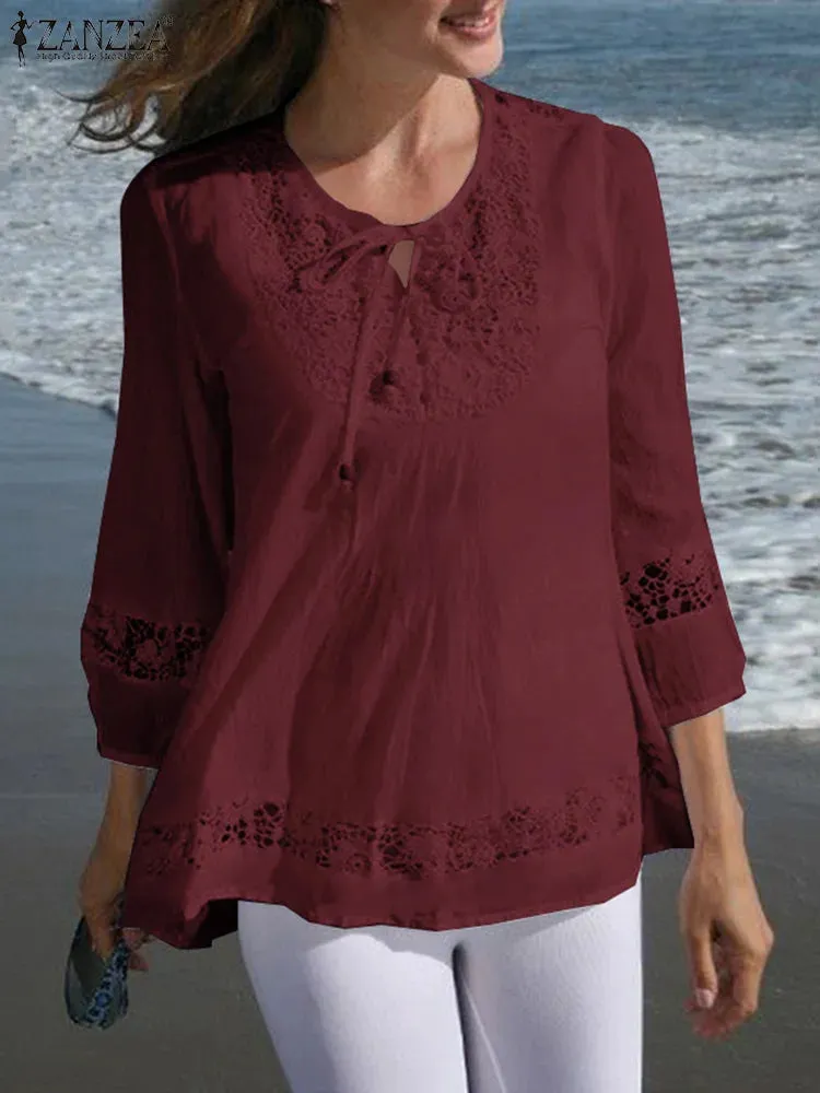 Women's Crochet 5XL Blouse Fashion Designer T-Shirts (Plus Size)