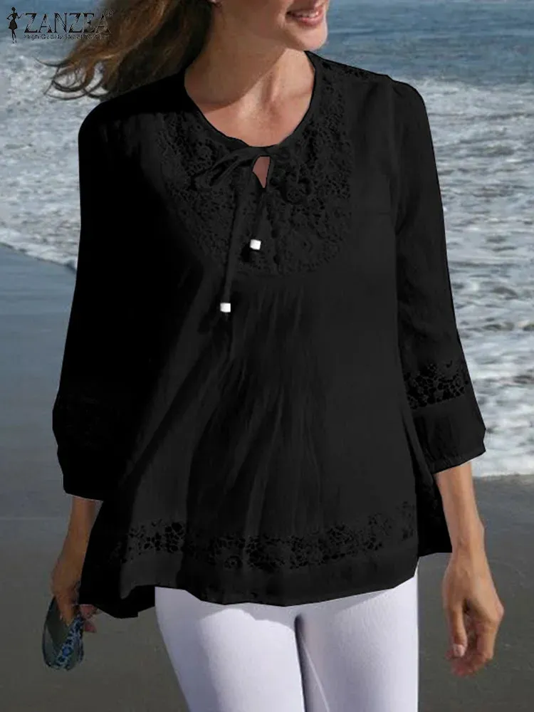 Women's Crochet 5XL Blouse Fashion Designer T-Shirts (Plus Size)