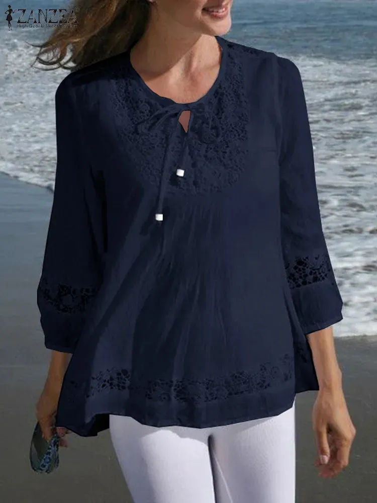 Women's Crochet 5XL Blouse Fashion Designer T-Shirts (Plus Size)