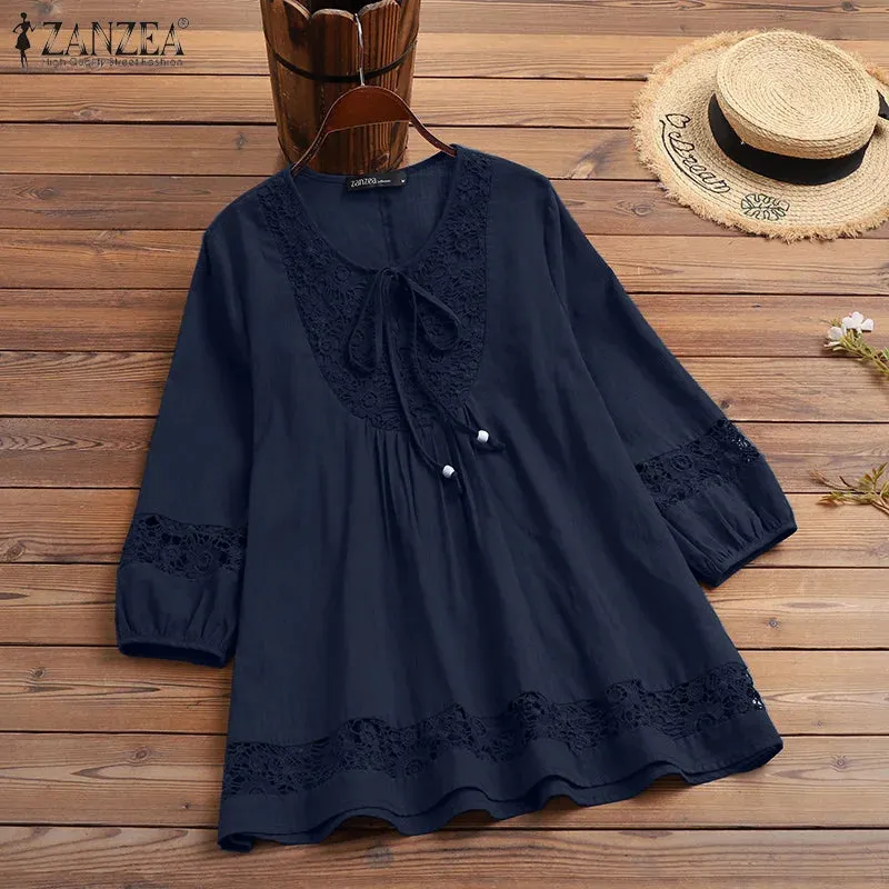 Women's Crochet 5XL Blouse Fashion Designer T-Shirts (Plus Size)